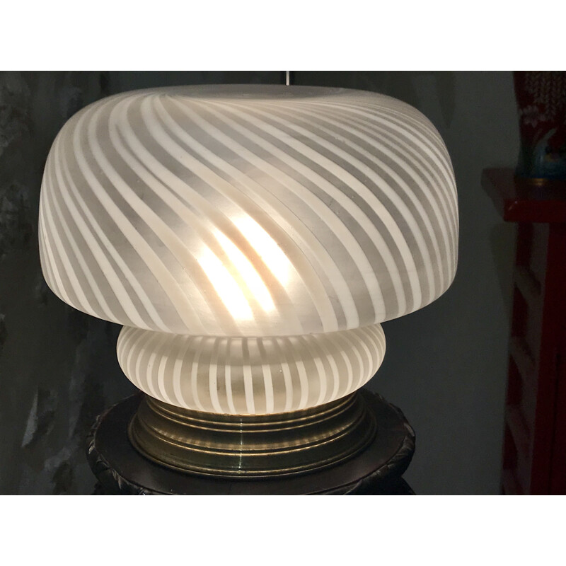 Vintage Vistosi glass Murano table lamp, 1950s