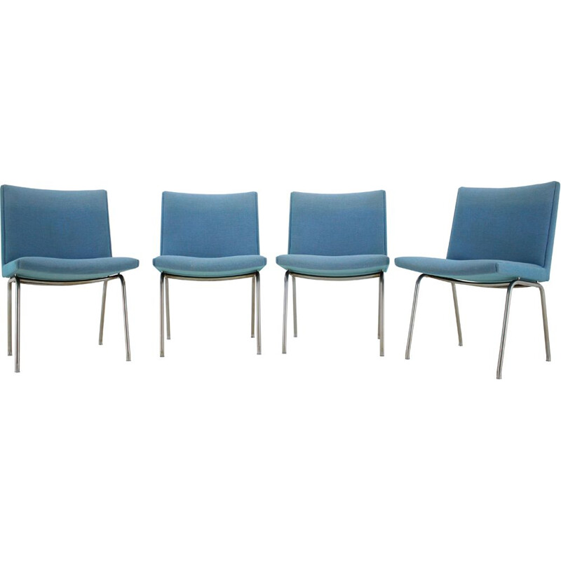 Set of 4 vintage Airport chairs by Hans J. Wegner for A.P. Stolen, 1960