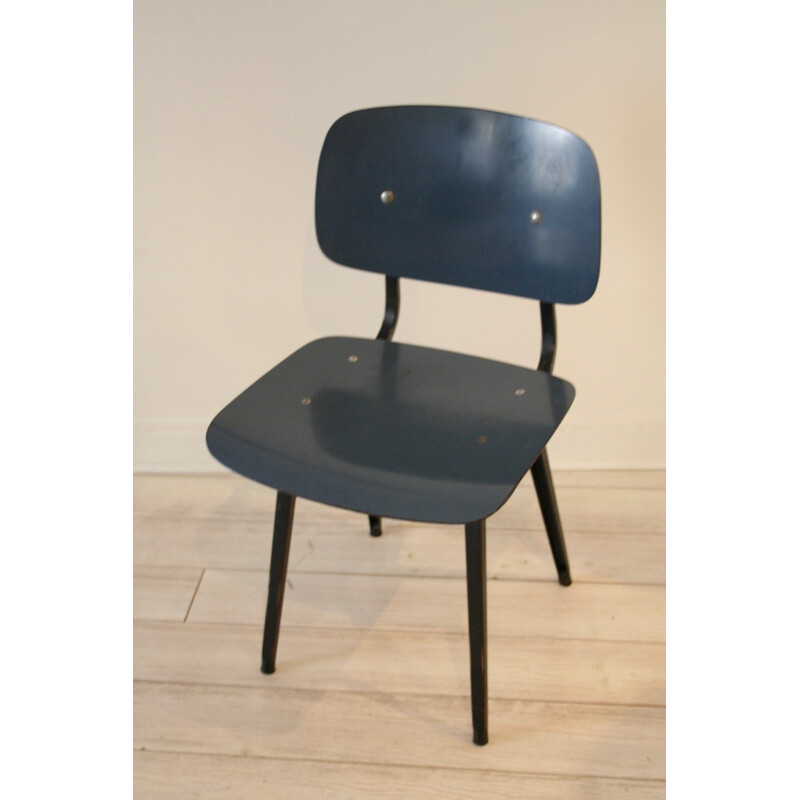 "Revolt" chair in black metal and wood, Friso KRAMER - 1950s