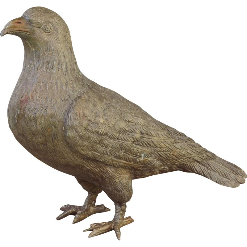 Vintage-Taube aus Bronze für den Garten