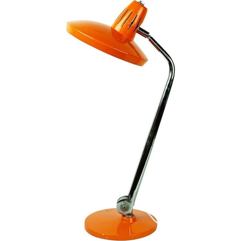 Verstellbare Tischlampe Vintage Orange von Fase, Spanien 1960