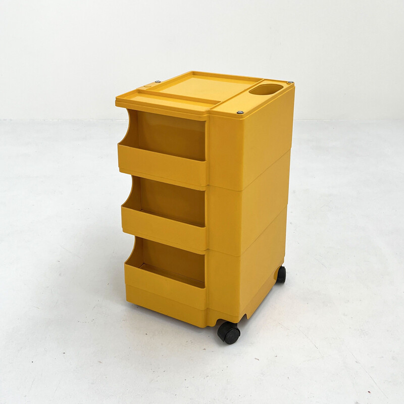 Vintage yellow Boby trolley by Joe Colombo for Bieffeplast, 1960s