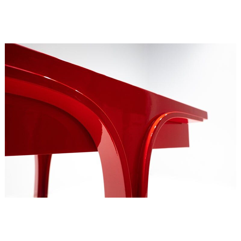 Vintage red service cart by Gianfranco Frattini for Bernini, Italy 1960