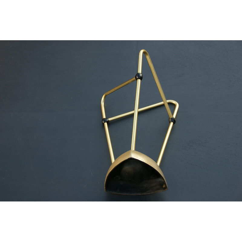 Mid-century umbrella stand with aluminum tube gilded, 1950s