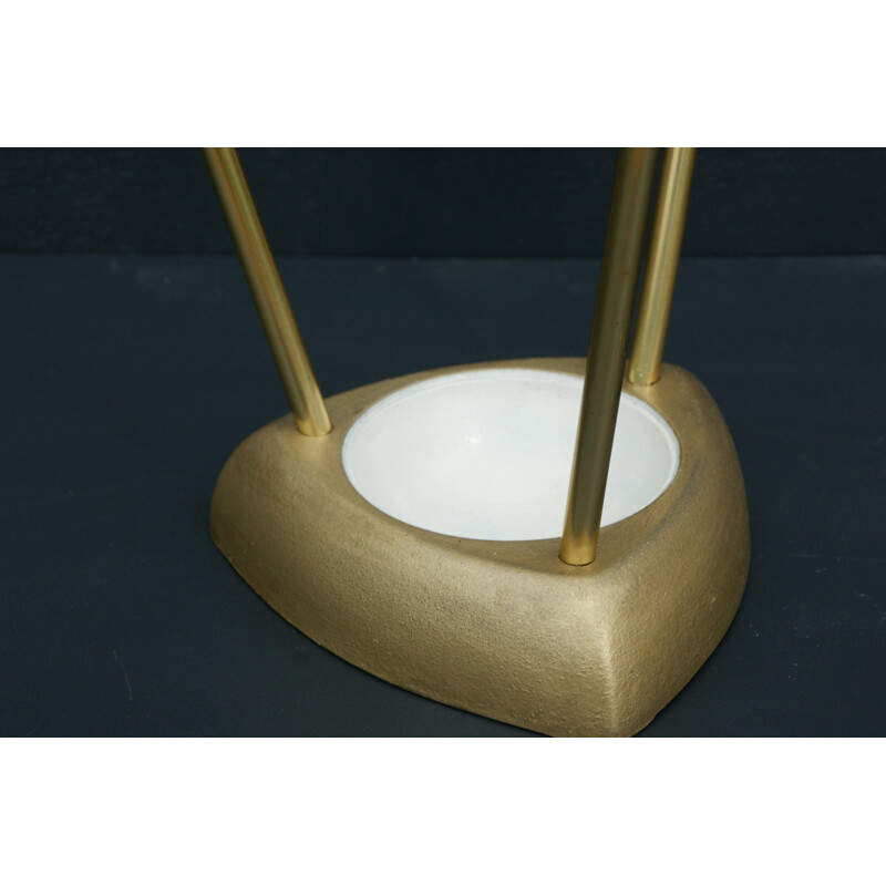 Mid-century umbrella stand with aluminum tube gilded, 1950s