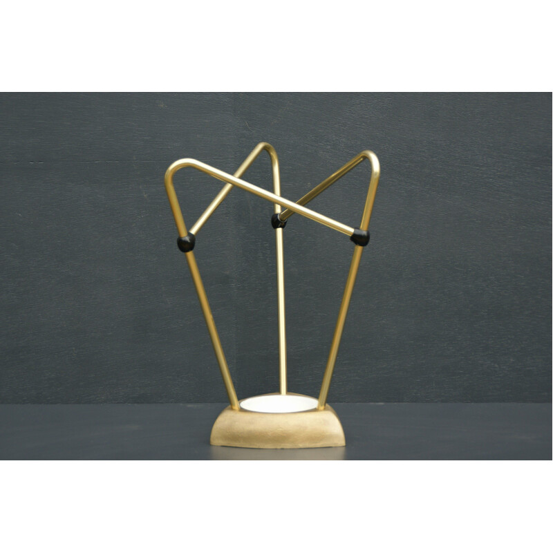 Mid-century umbrella stand with aluminum tube gilded, 1950s