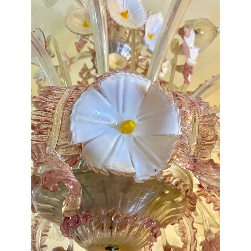 Vintage Kronleuchter aus Muranoglas von Barovier