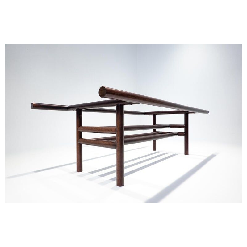 Vintage wooden Gritti dining table by Carlo Scarpa for Simon International, 1970s