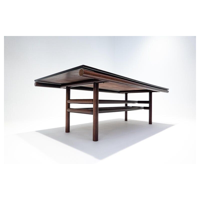 Vintage wooden Gritti dining table by Carlo Scarpa for Simon International, 1970s