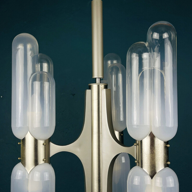 Vintage Murano glass chandelier Torpedo by Carlo Nason for Mazzega, Italy 1960s