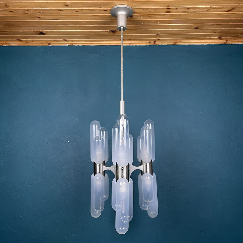 Vintage Murano glass chandelier Torpedo by Carlo Nason for Mazzega, Italy 1960s