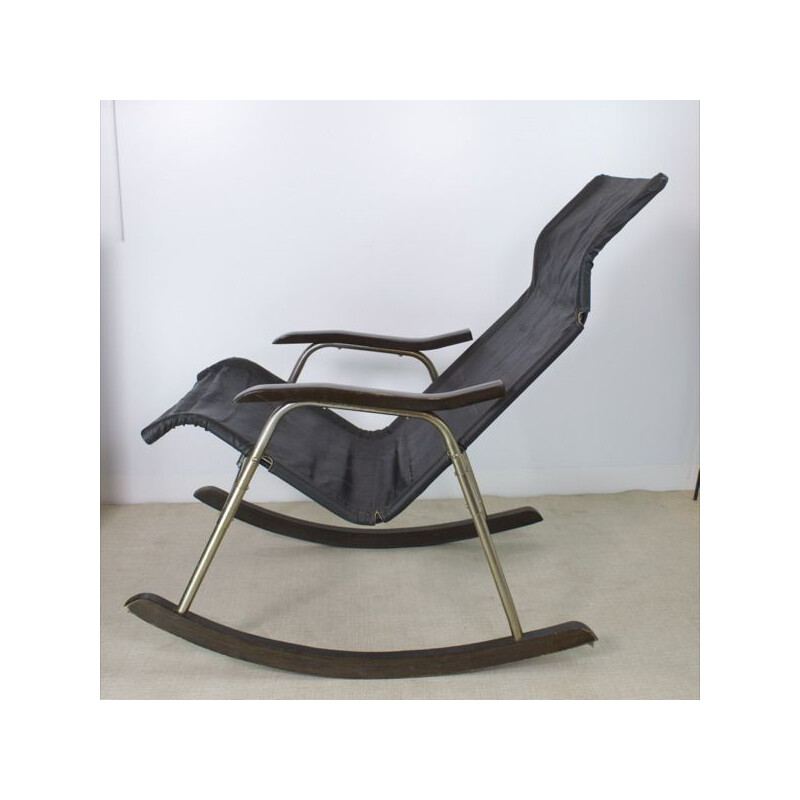 Vintage folding rocking chair by Takeshi Nii, Japan 1950