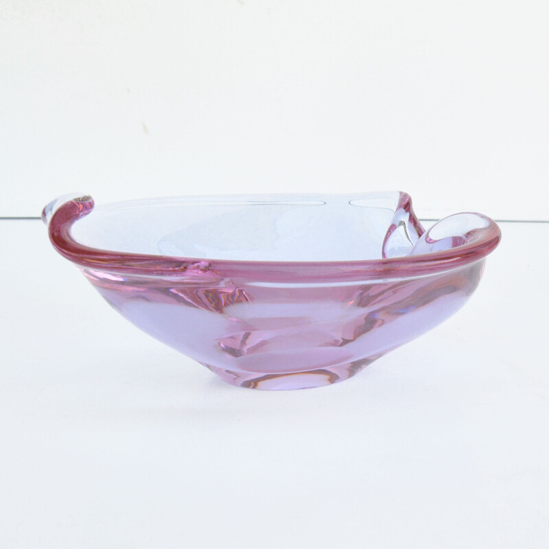 Vintage glass ashtray by M. Klinger for Železny Brod Sklo, Czechoslovakia 1960