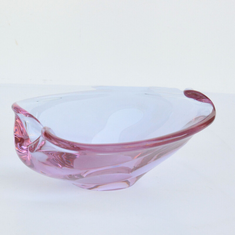 Vintage glass ashtray by M. Klinger for Železny Brod Sklo, Czechoslovakia 1960