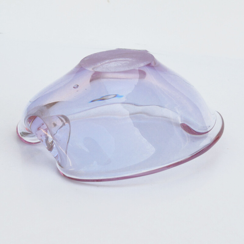 Vintage glass ashtray by M. Klinger for Železny Brod Sklo, Czechoslovakia 1960