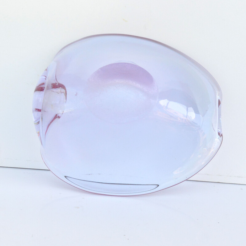 Vintage glass ashtray by M. Klinger for Železny Brod Sklo, Czechoslovakia 1960