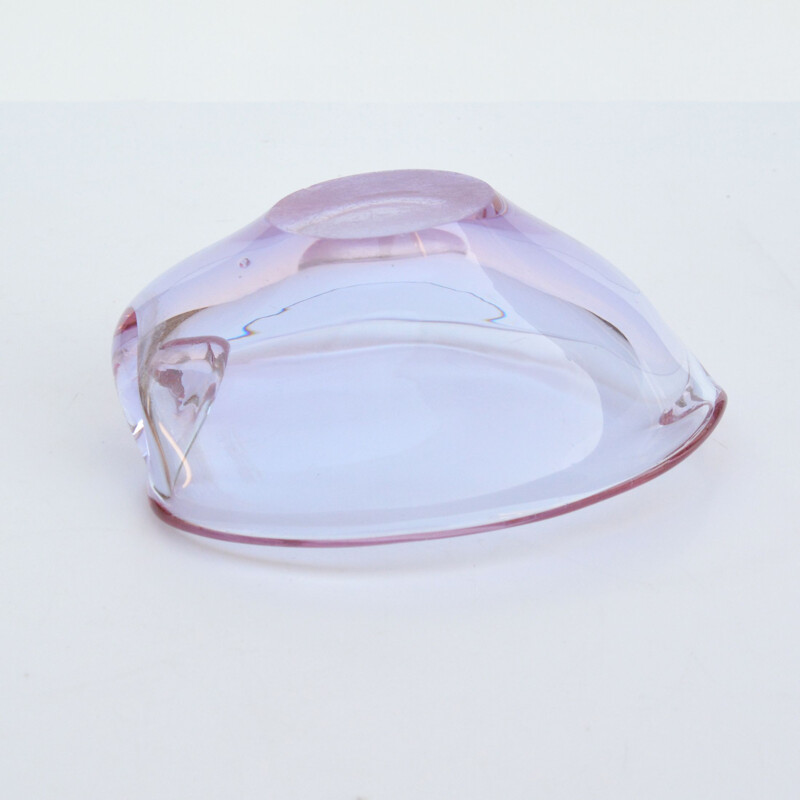 Vintage glass ashtray by M. Klinger for Železny Brod Sklo, Czechoslovakia 1960