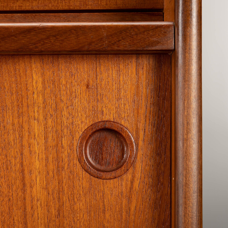 Teak vintage highboard by Johannes Andersen for J. Skaaning & Son, 1960s