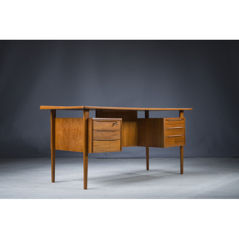Danish vintage teak desk by Peter Lovig Nielsen for Hedensted Mobelfabrik, 1961