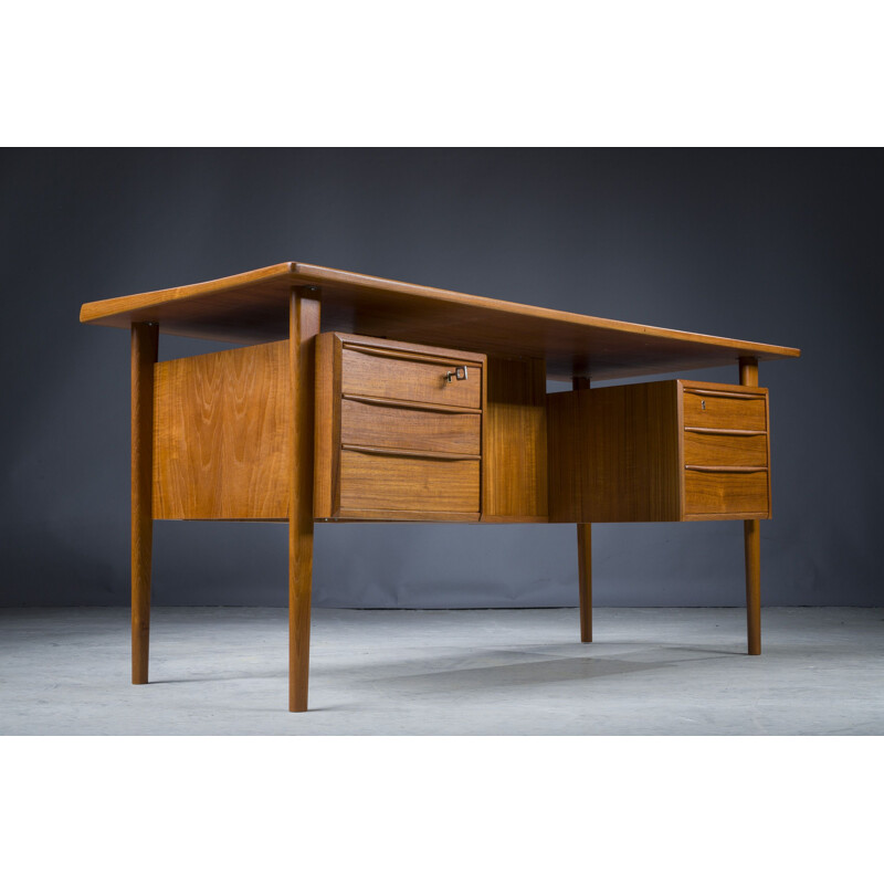 Danish vintage teak desk by Peter Lovig Nielsen for Hedensted Mobelfabrik, 1961