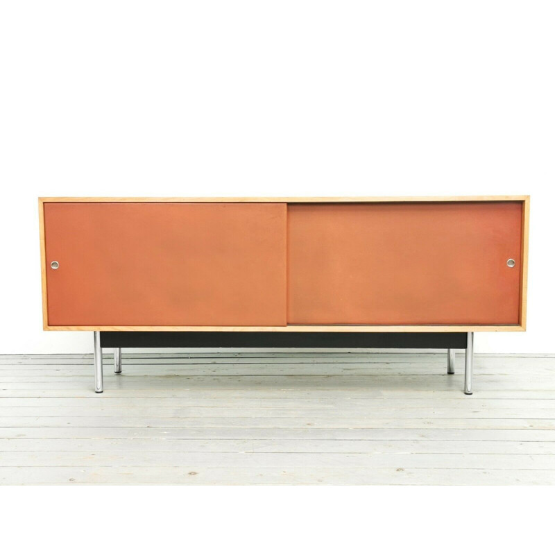 Vintage oak and leather sideboard by Robin Day for Hille, 1948
