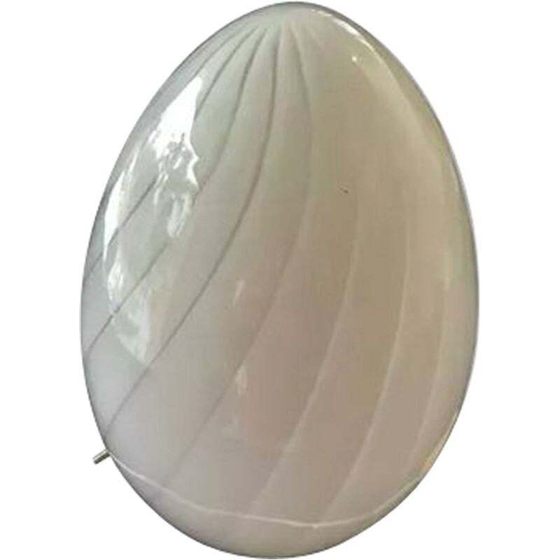 Lámpara de pie vintage de cristal de Murano Vetri Egg, 1980