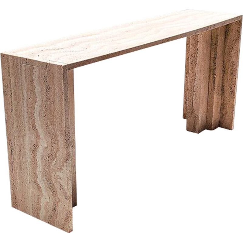 Vintage contemporary travertine console, Italy