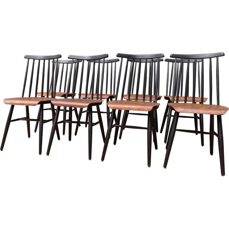 Lot de 8 chaises scandinaves vintage par Ilmari Tapiovaara, 1960