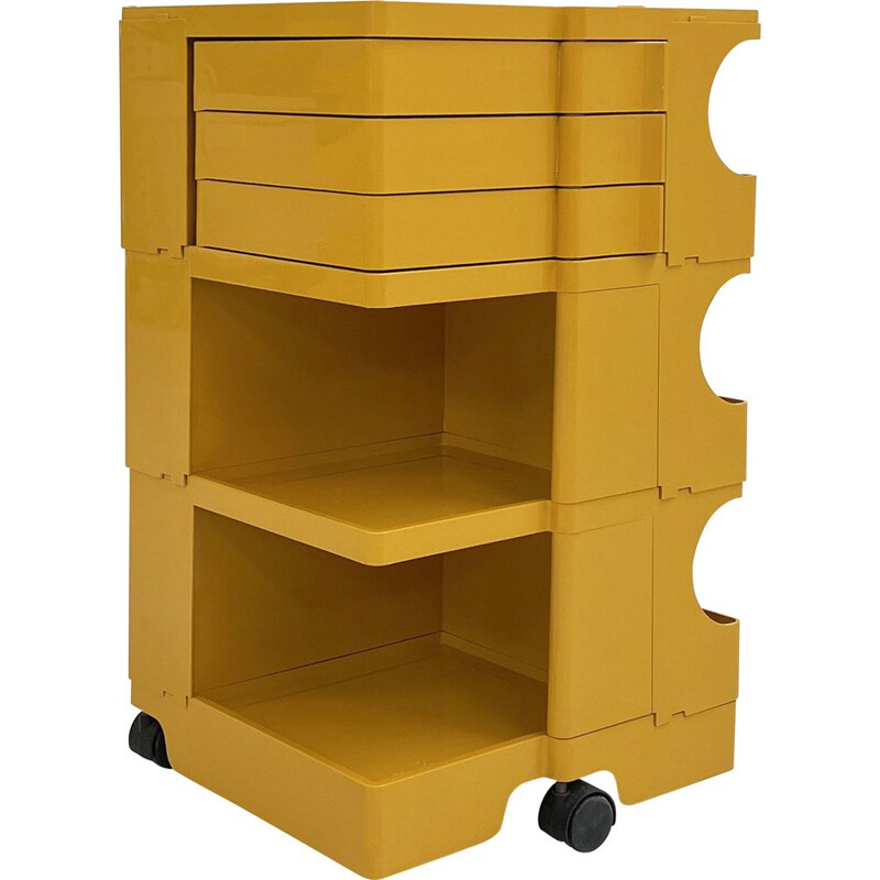 Vintage yellow Boby trolley by Joe Colombo for Bieffeplast, 1960s