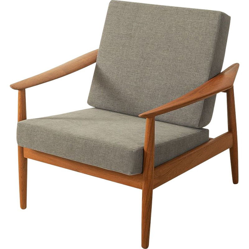 Vintage teak wood "Fd 164" armchair by Arne Vodder for France & Son, Denmark 1960s