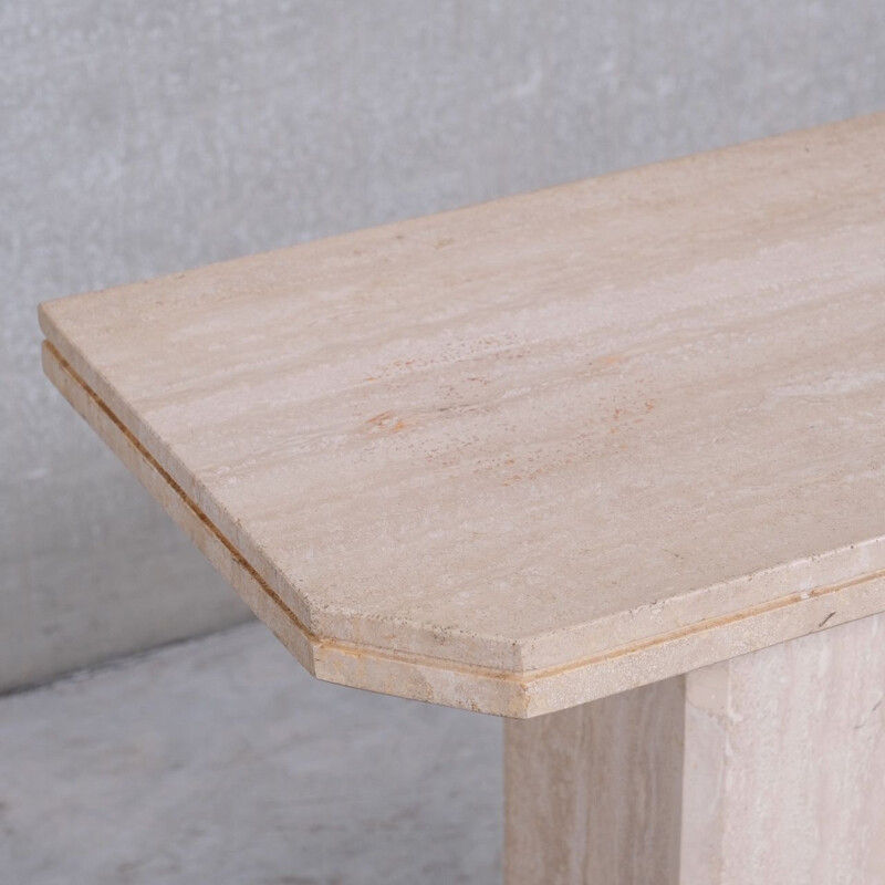 Mid-century travertine console table, Italy 1970s