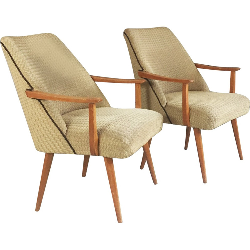 Paire de fauteuils belges en teck - 1960