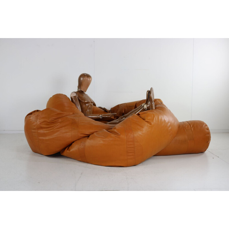 Vintage snake leather seat cushion by Hans Roebers for Zwaan Holland