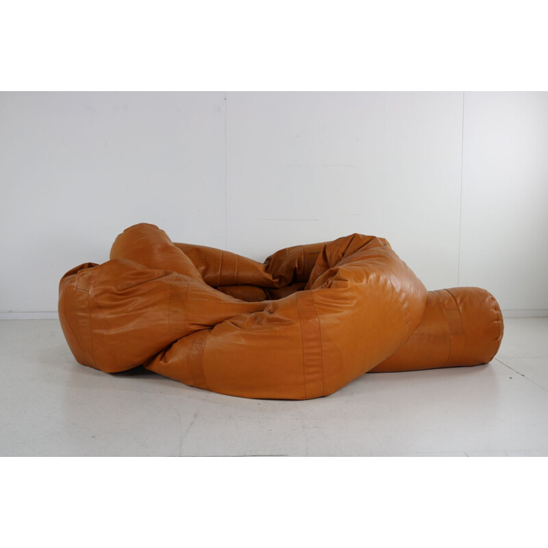 Vintage snake leather seat cushion by Hans Roebers for Zwaan Holland