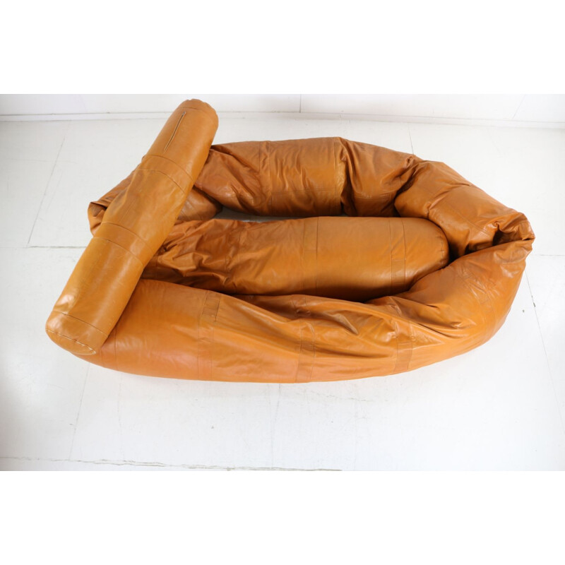 Vintage snake leather seat cushion by Hans Roebers for Zwaan Holland