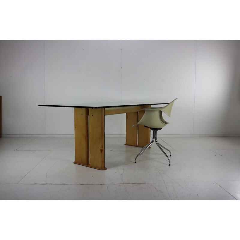 Table de bureau vintage italienne par Tito Agnoli pour Matteo Grassi, 1970