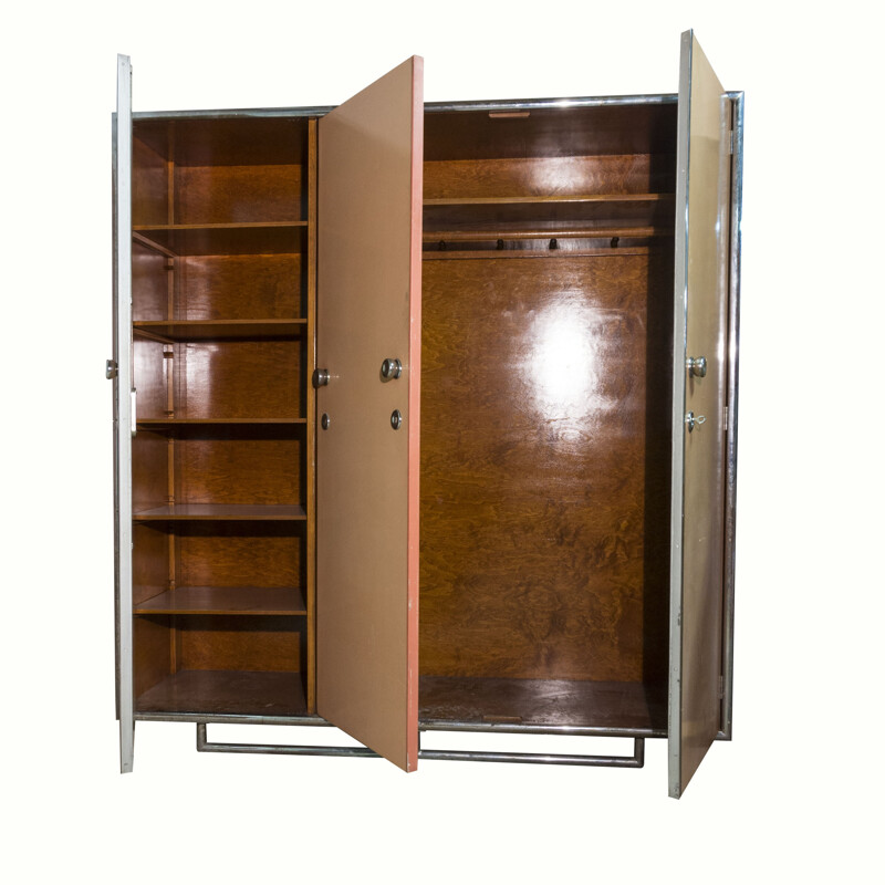 Bauhaus Vichr & Spol wardrobe in beech plywood - 1930s