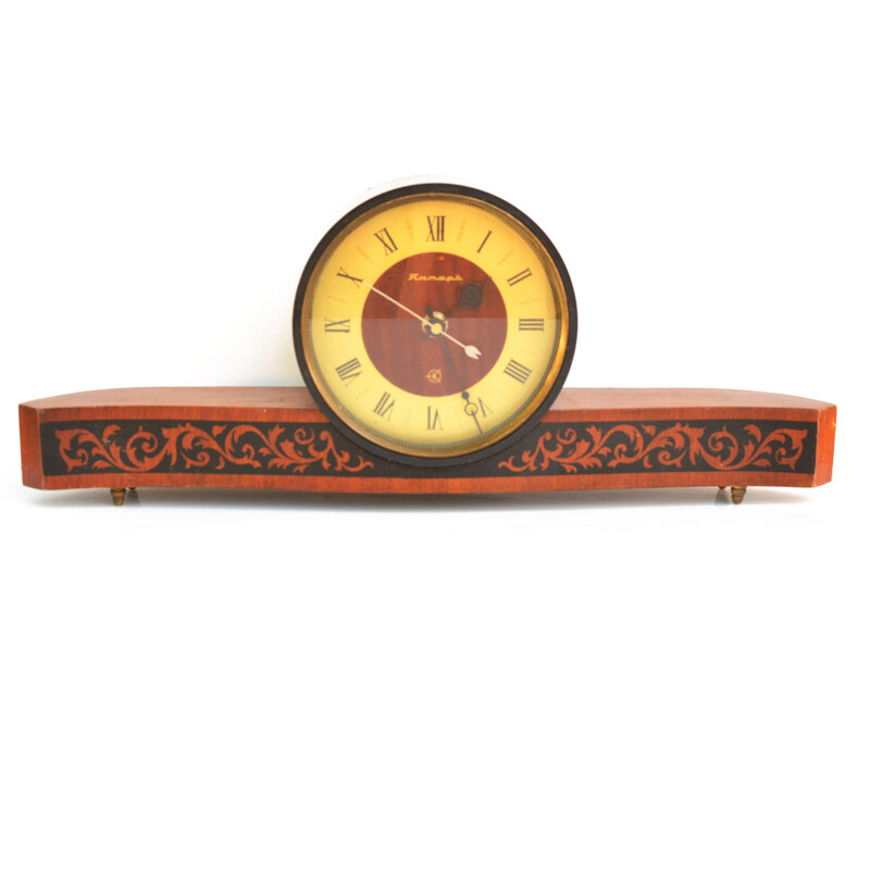 Reloj de sobremesa de madera Jantar vintage, 1970