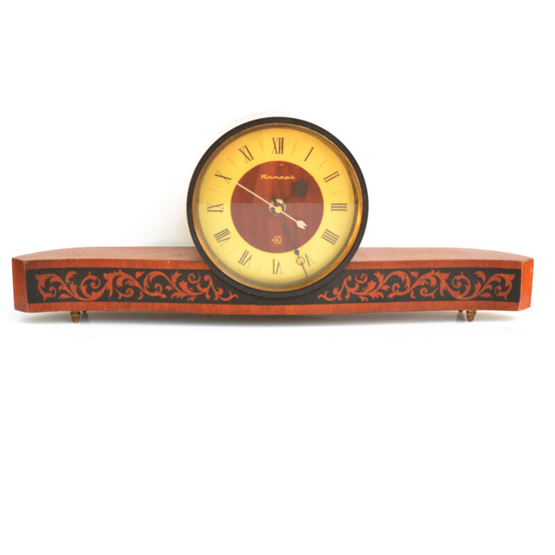 Vintage Jantar wood mantel clock, 1970