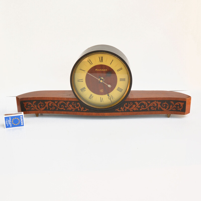 Reloj de sobremesa de madera Jantar vintage, 1970