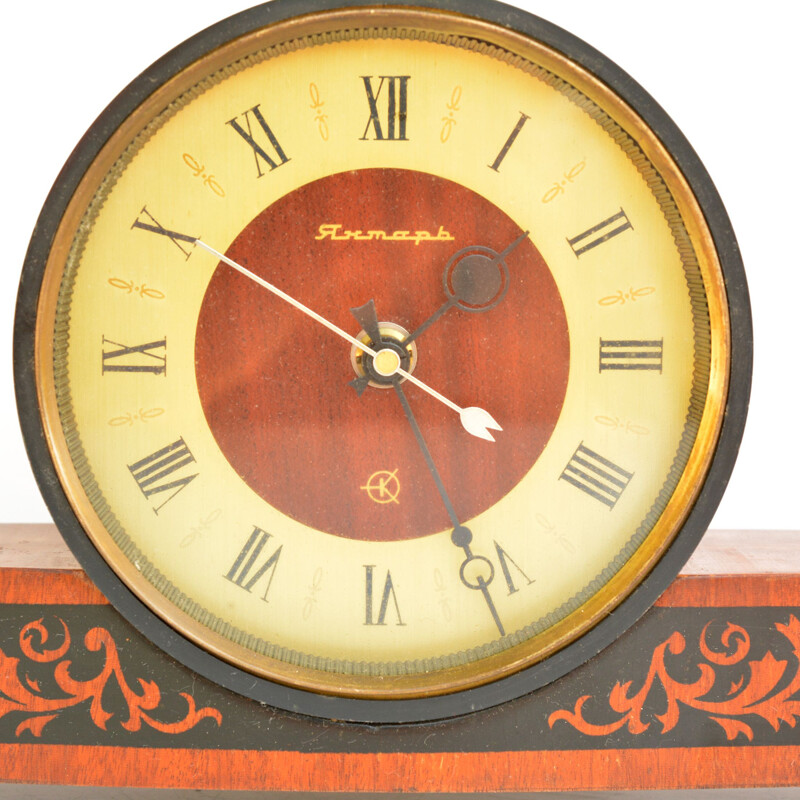 Vintage Jantar wood mantel clock, 1970