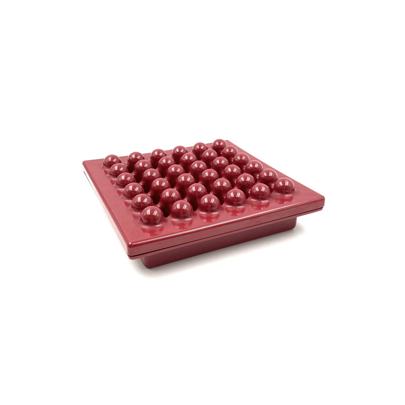 Vintage wine red ashtray by Ettore Sottsass for Olivetti Synthesis, 1971