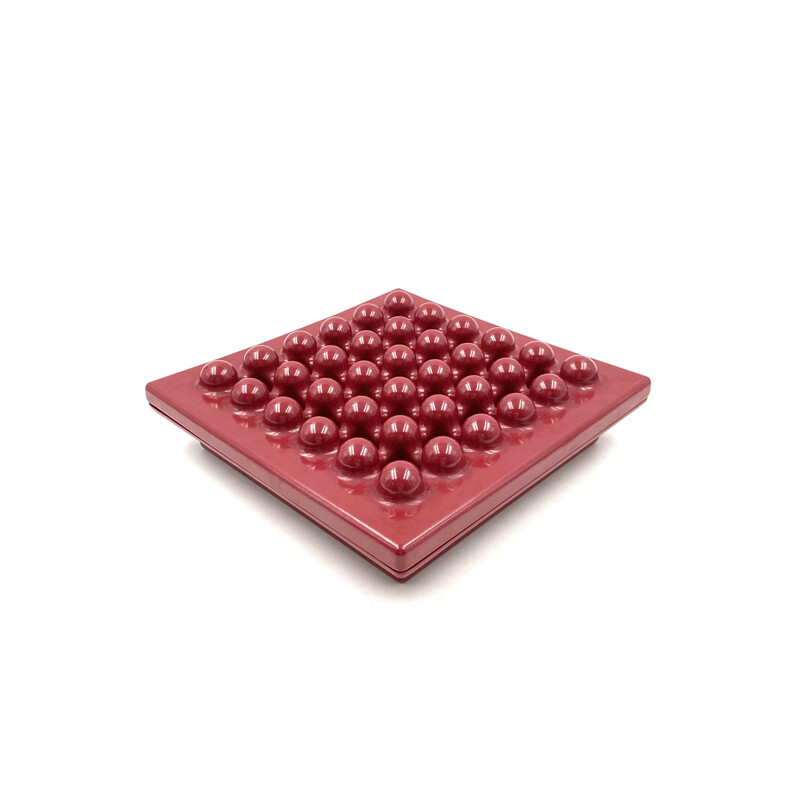 Vintage wine red ashtray by Ettore Sottsass for Olivetti Synthesis, 1971