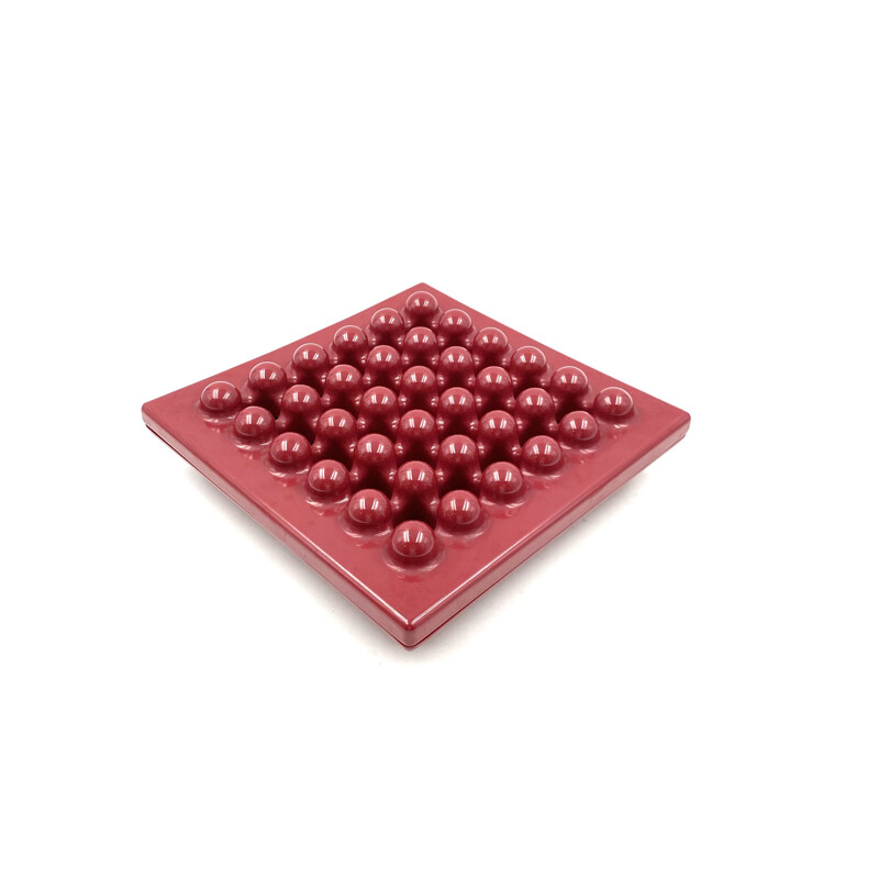 Vintage wine red ashtray by Ettore Sottsass for Olivetti Synthesis, 1971