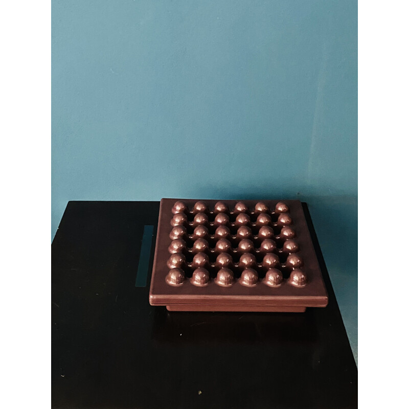 Vintage brown ashtray by Ettore Sottsass for Olivetti Synthesis