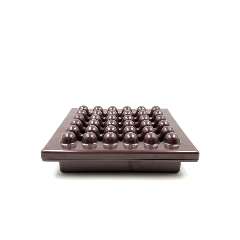 Vintage brown ashtray by Ettore Sottsass for Olivetti Synthesis