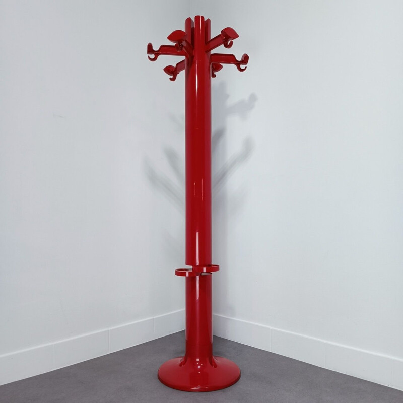 Vintage red coat rack model Planta by Piretti for Castelli