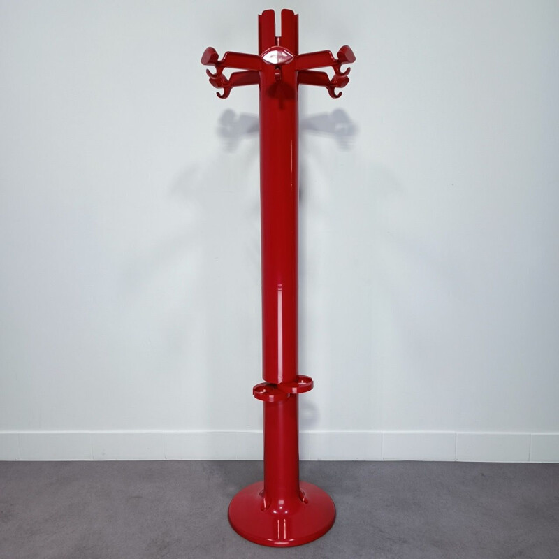 Vintage red coat rack model Planta by Piretti for Castelli