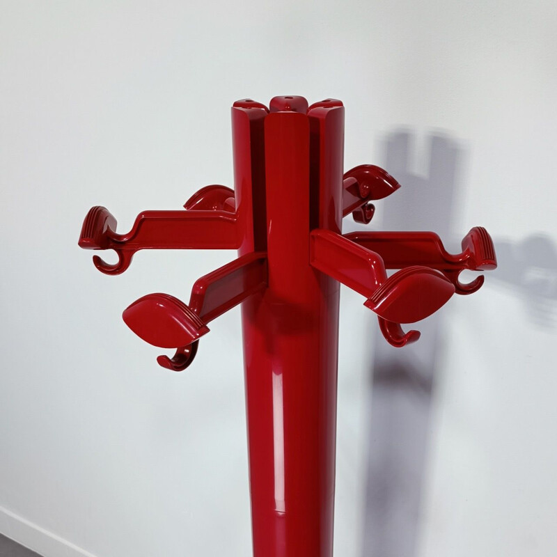 Vintage red coat rack model Planta by Piretti for Castelli