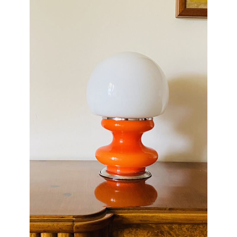 Paire de lampes de table de l'ère spatiale en verre de Murano par Carlo Nason pour Av Mazzega, 1970